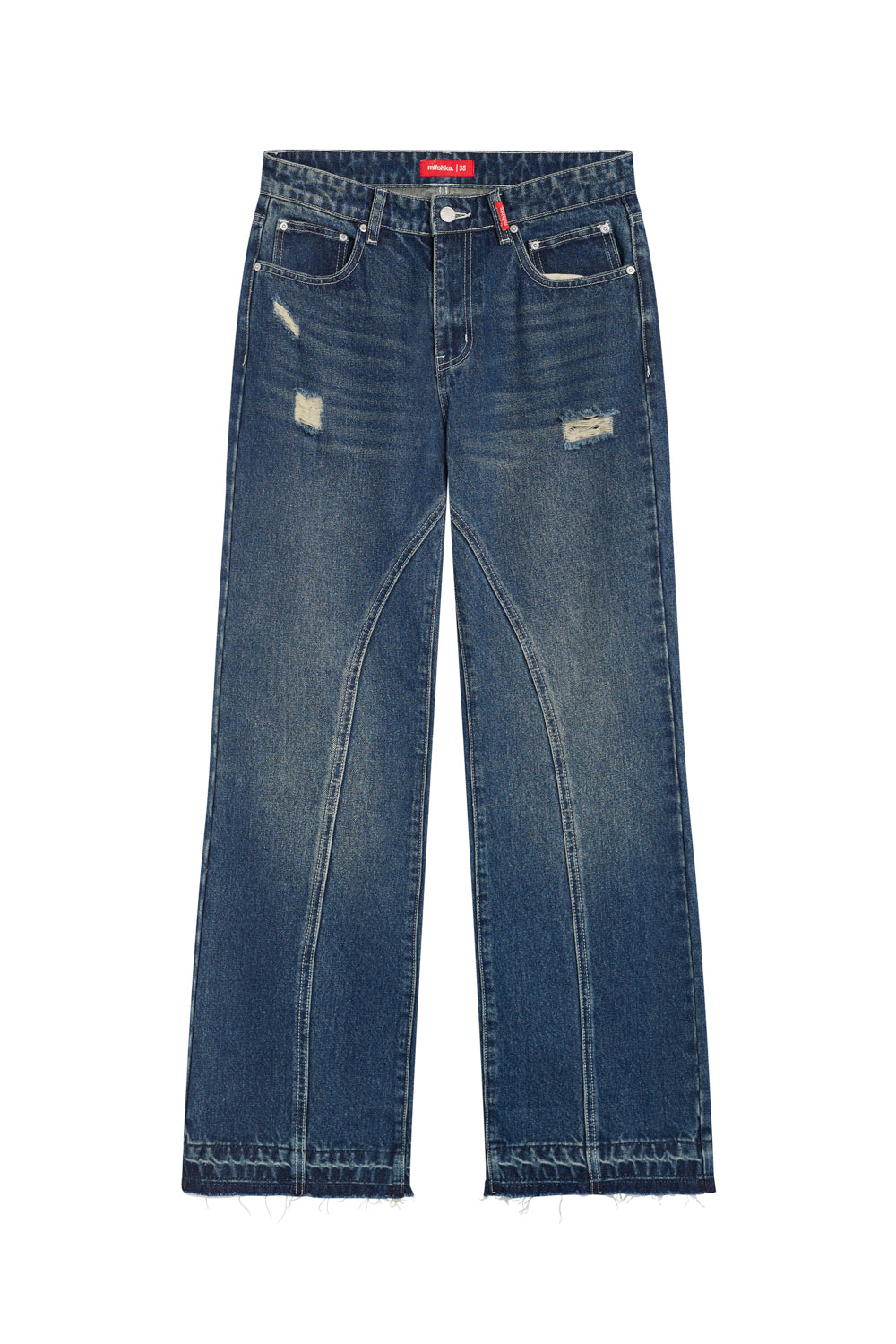 Washed knees Flare denim