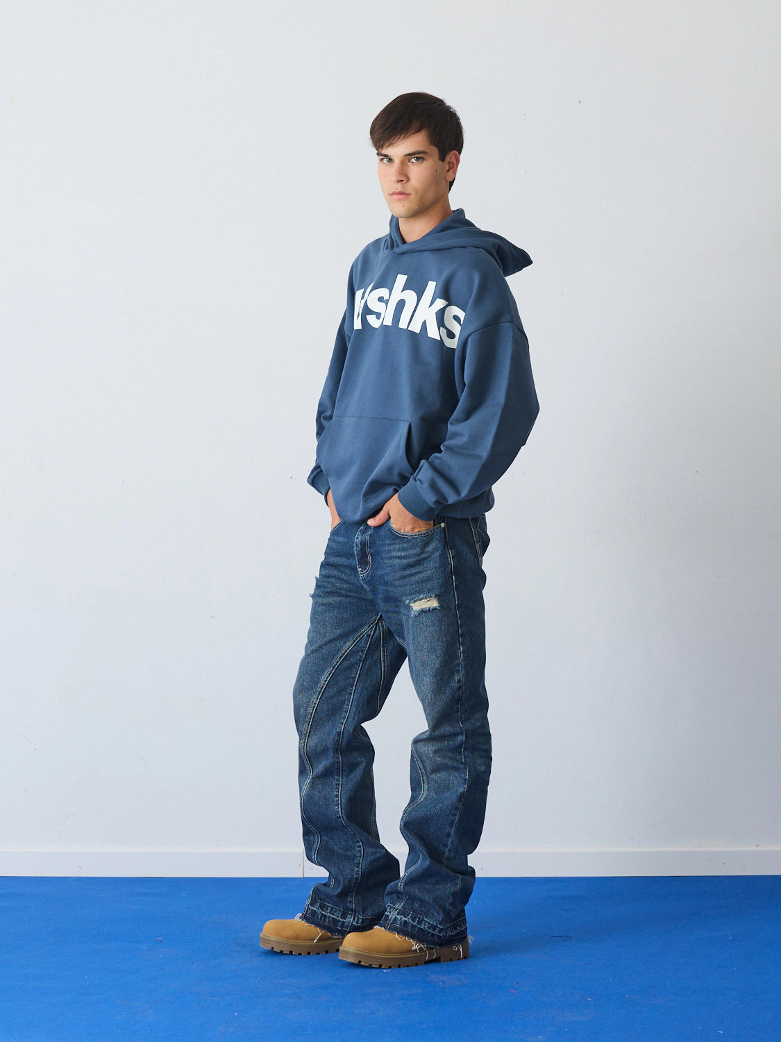 Washed knees Flare denim